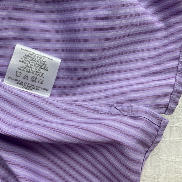Hudson Room Women’s Stretch Cotton No Iron Button Up Shirt Blouse Purple… - Picture 10 of 12